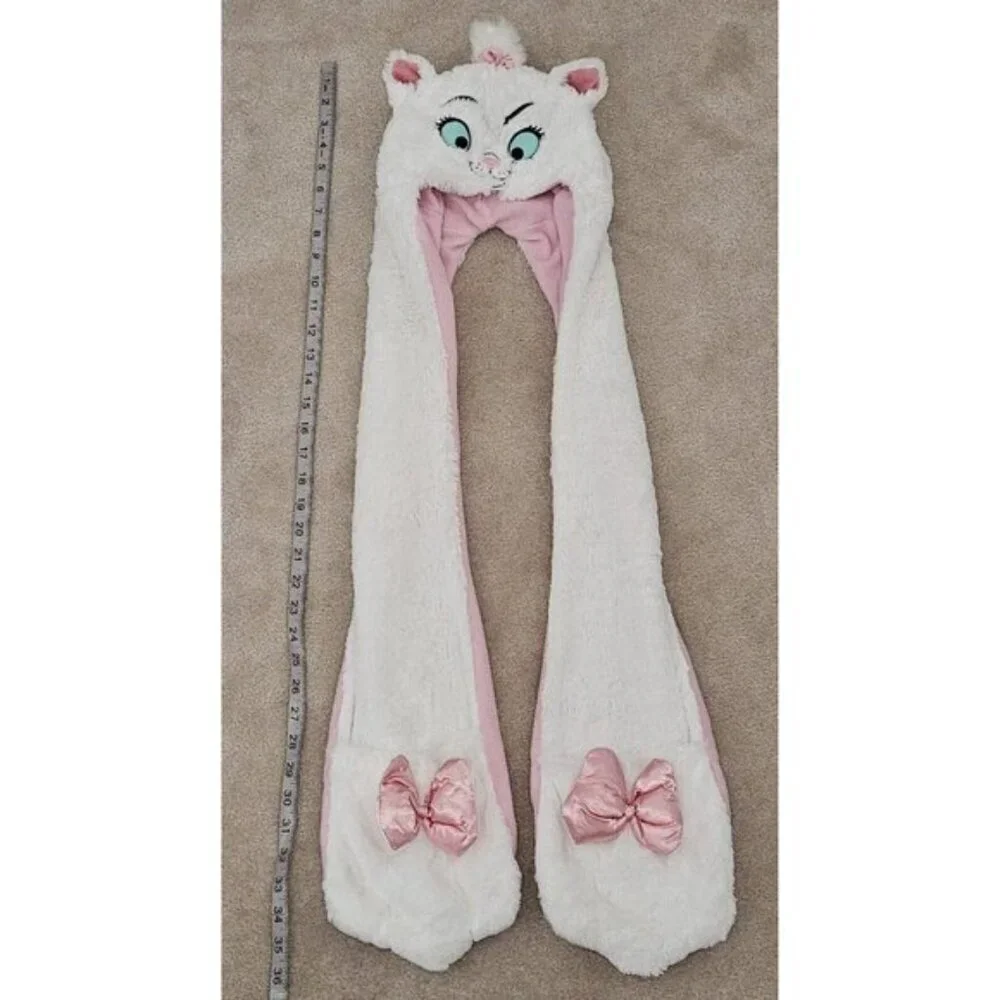 Disney Parks Marie Aristocats Fleece Plush Hat Scarf Mittens 1-Piece Combo Child